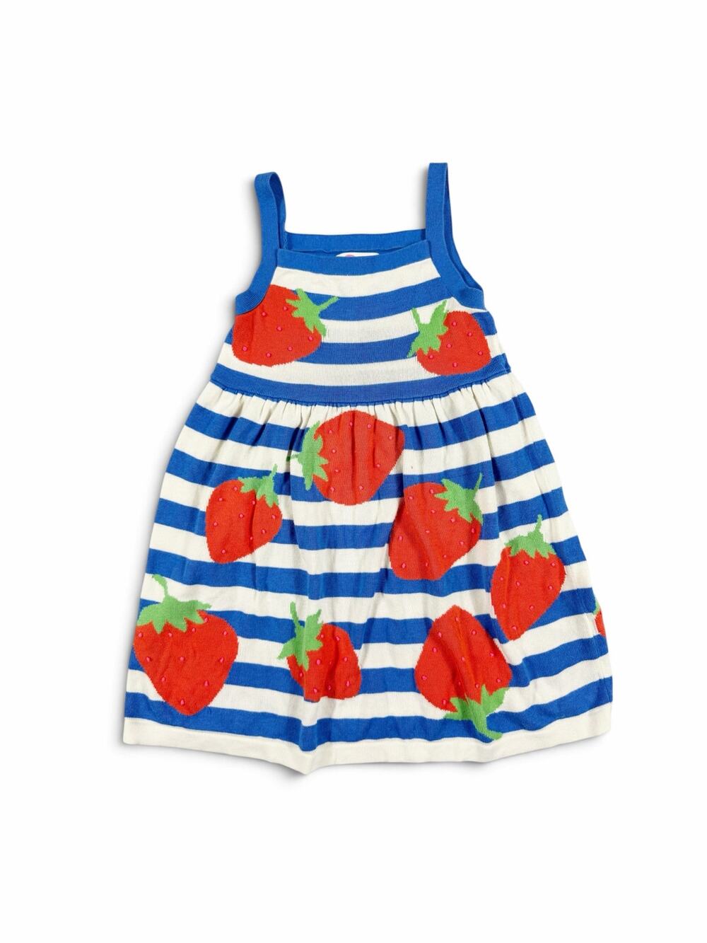 Mini Boden Girls Strawberry Stripe Knit Sweater Tank Dress Size 5-6